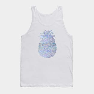 Brush Stroke Turquoise, Green and Purple Filled Pineapple Design Tank Top